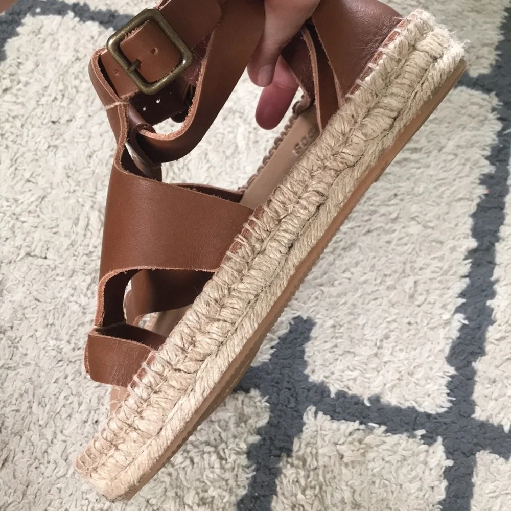 Soludos espadrille platform sandal tan leather size 7 - Picture 6 of 7